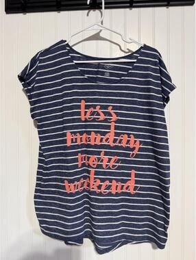 St. John's Bay Women's Striped Graphic Tee XL